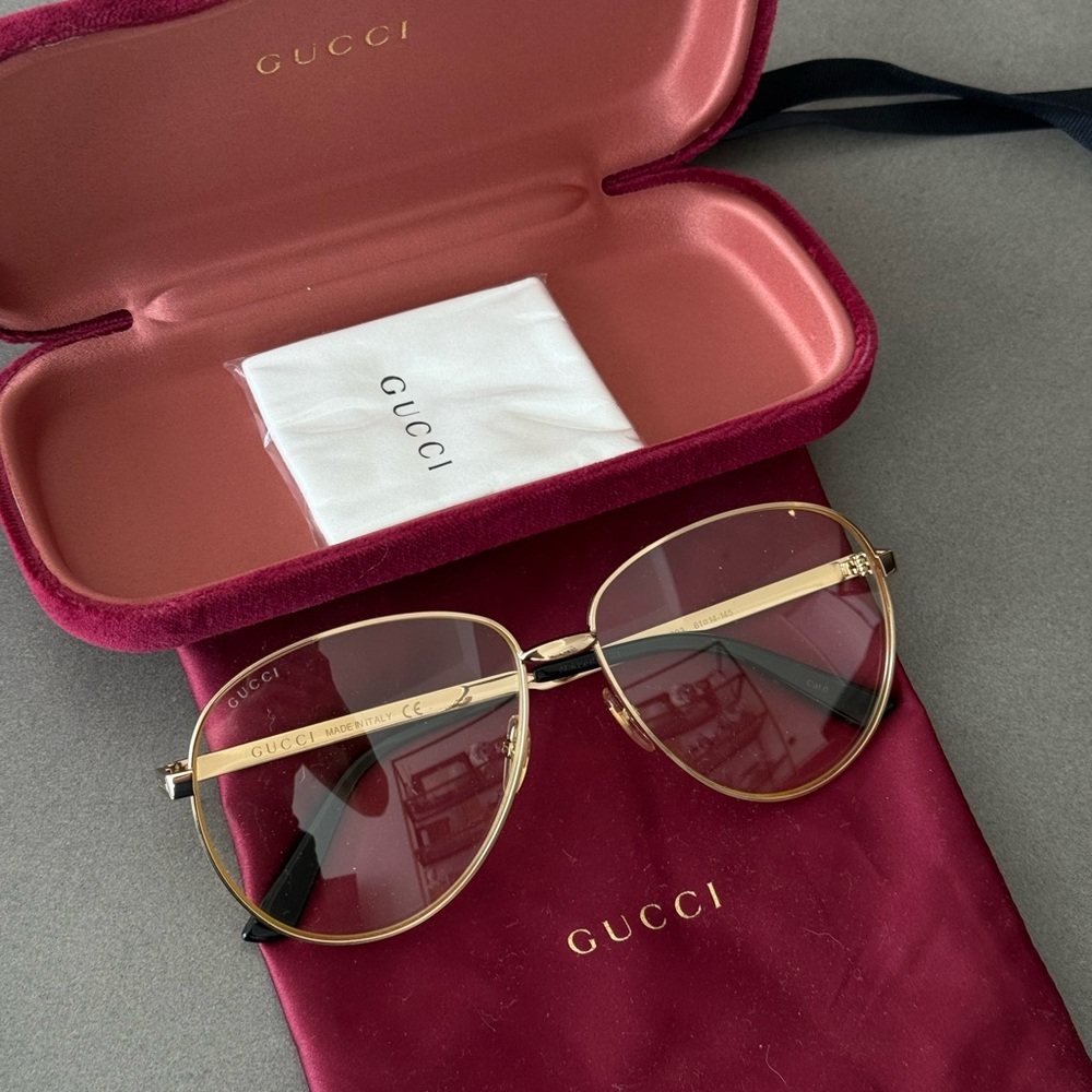 Gucci Women's Gold Aviator Glasses